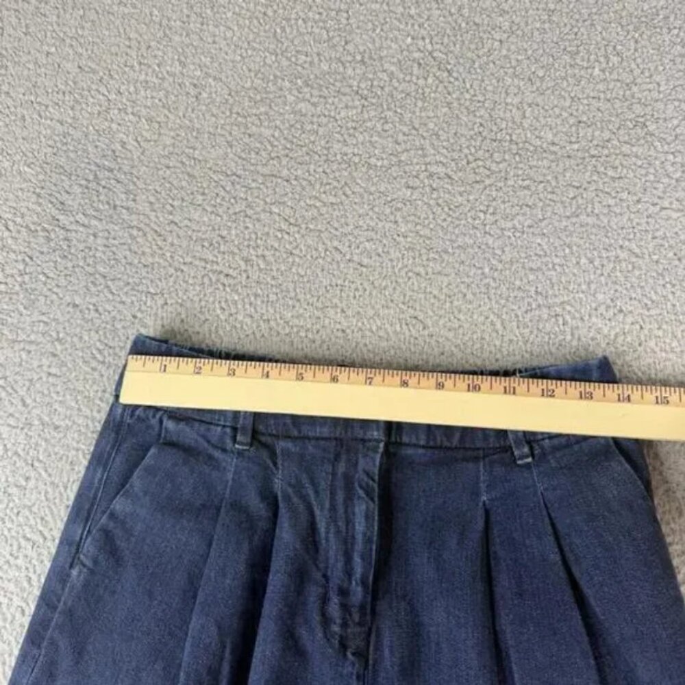 American Eagle  AE Denim Trousers Wide Leg High Rise Dark Wash 0 Short - Picture 3 of 10